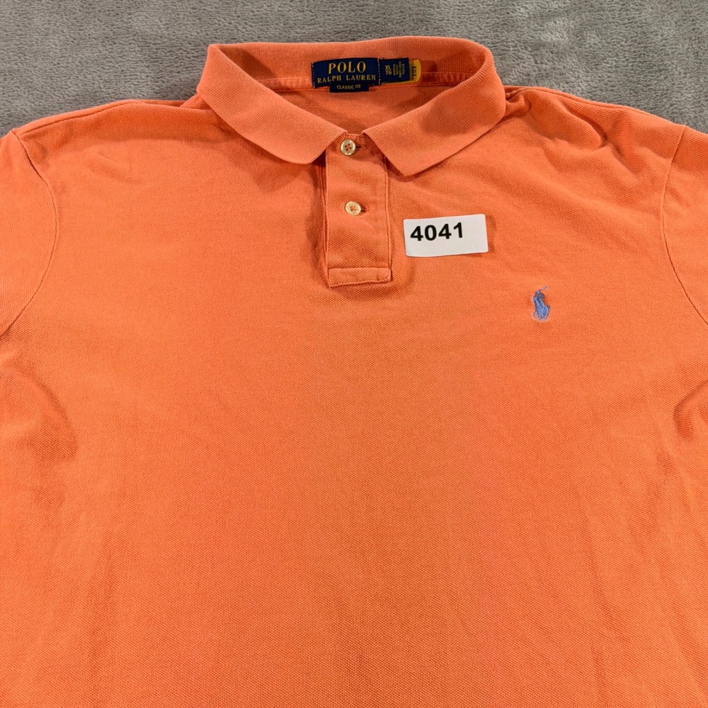 Polo Ralph Lauren Polo Shirt Mens XL Orange Classic Fit Short Sleeve Pony Logo